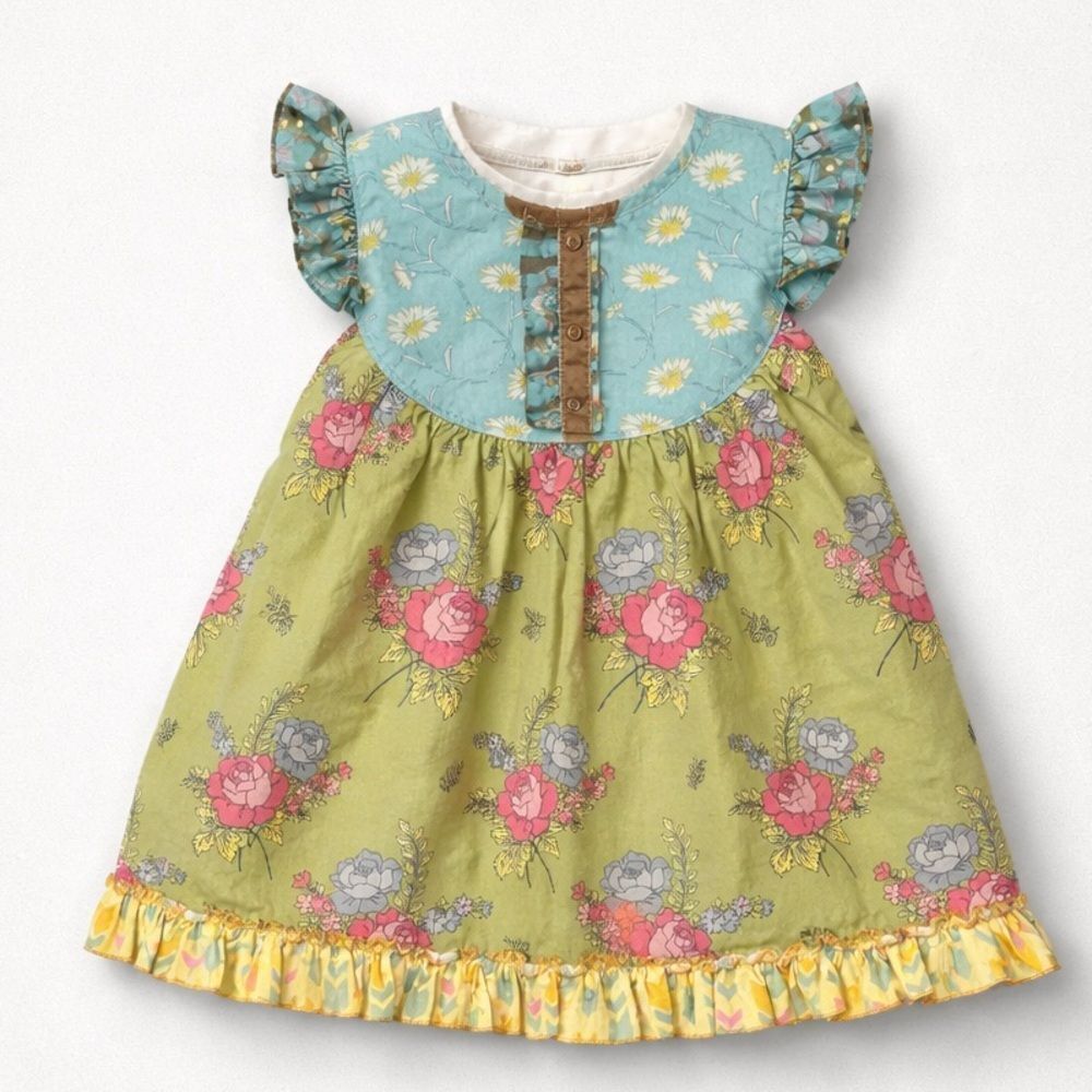 Matilda Jane Mix and Mingle Floral flutter sleeve tunic dress size 2